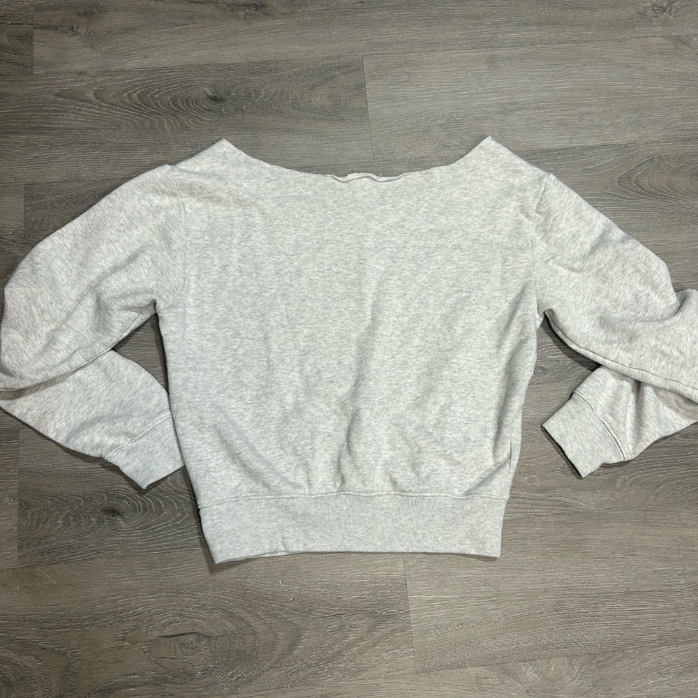 Victoria Secret PINK XS woman’s grey white fleece cropped sweatshirt - Picture 4 of 4